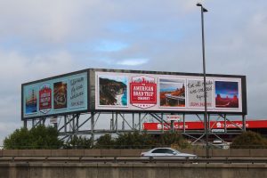 Motorway billboard advertising in Walsall